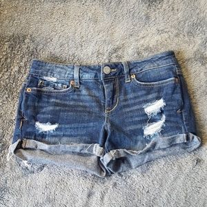 aeropostale distressed denim shorts